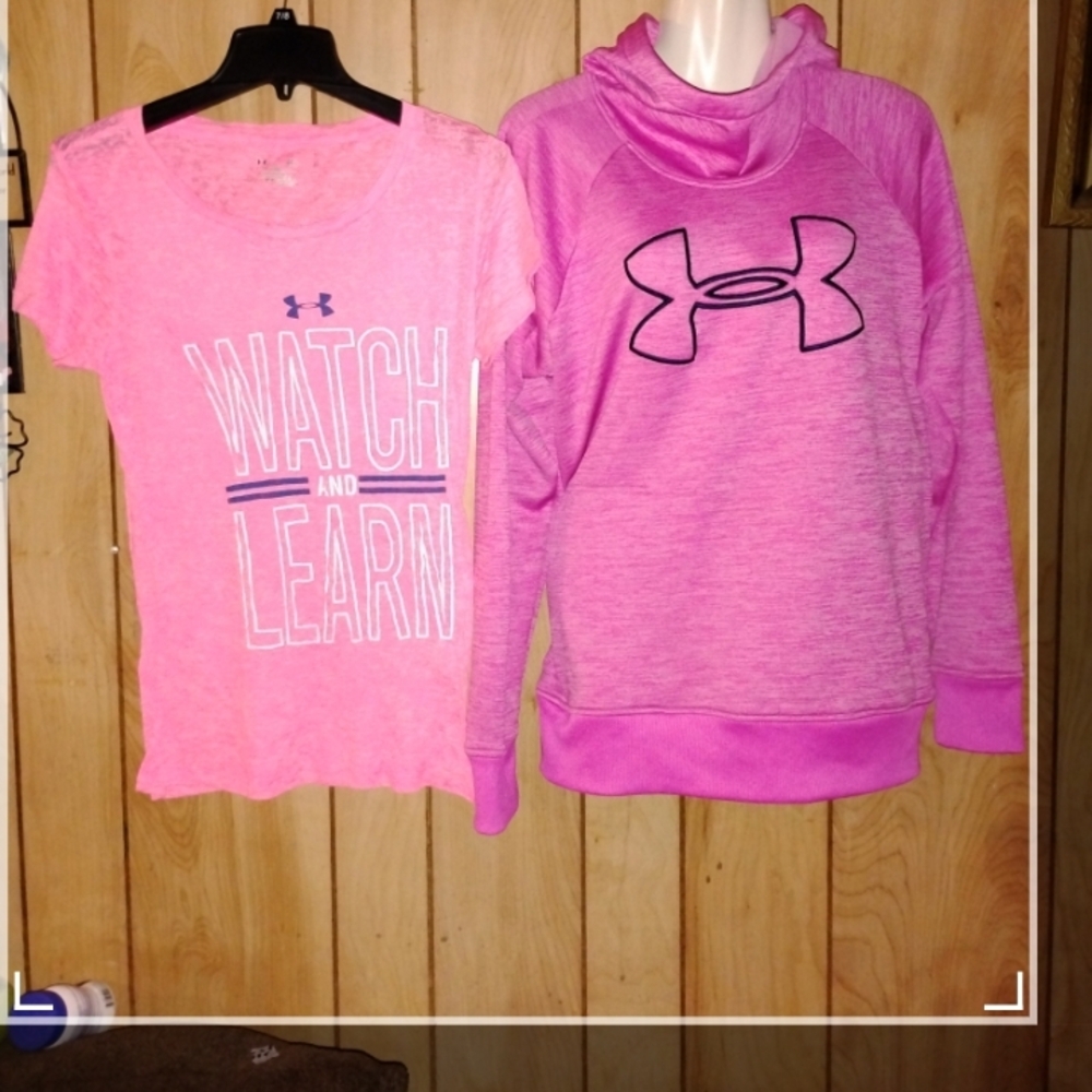 Bundle Armour Pink Graphic Tee and Hoodie